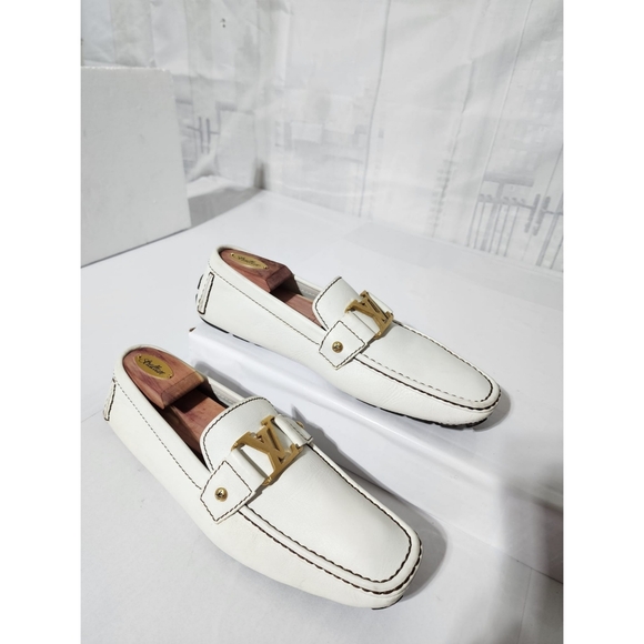Louis Vuitton Leather Upper Moccasin Loafer White Size 8.5 - Picture 8 of 16
